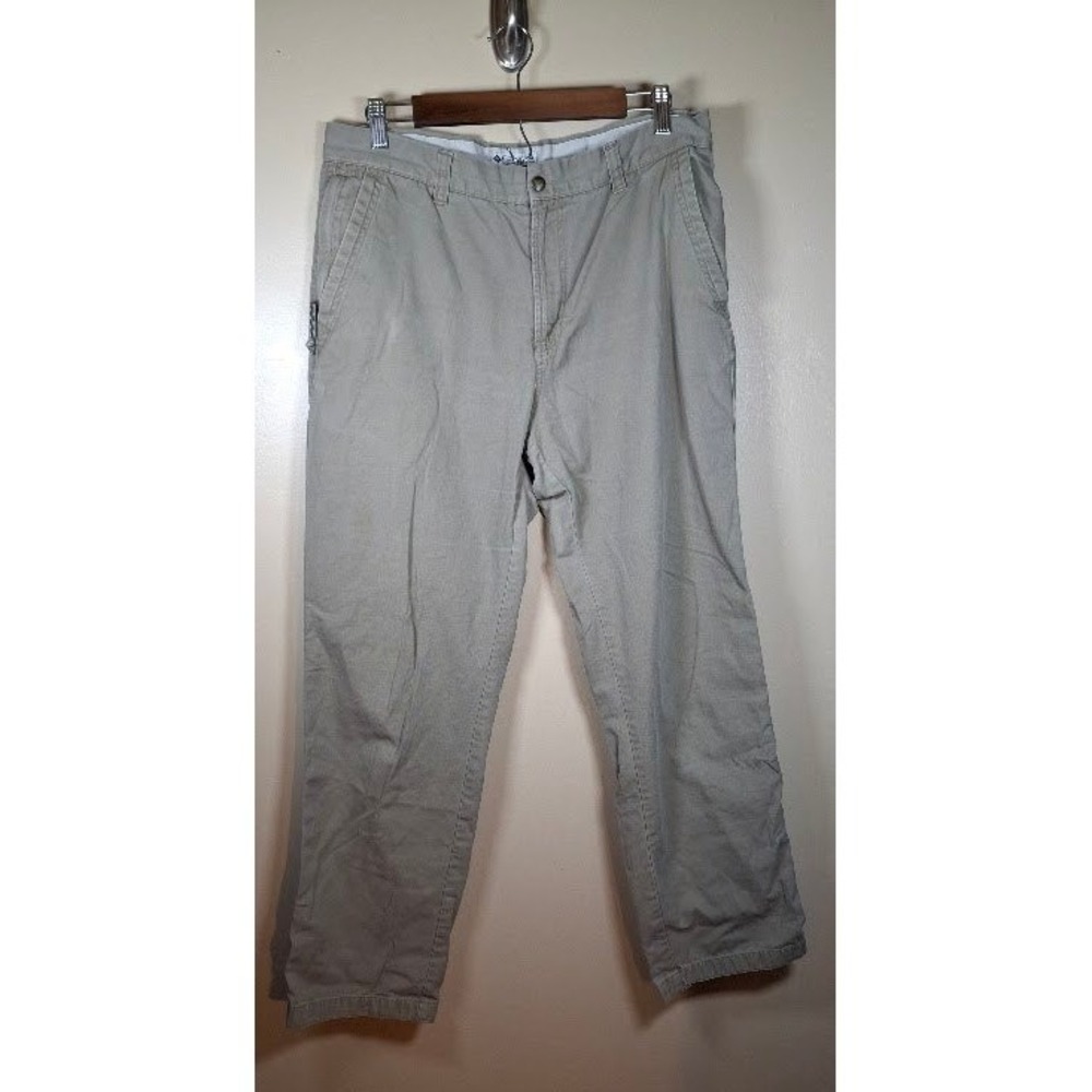 Columbia Womens Khaki Canvas Outdoor Hiking Pants AL8179 Tan Size 14 Long
